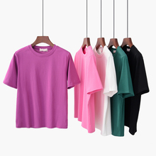 2021 verão algodão t camisa das mulheres estilo solto sólido camiseta feminina manga curta topo camisetas o-pescoço camisa feminina 5 cores 2024 - compre barato