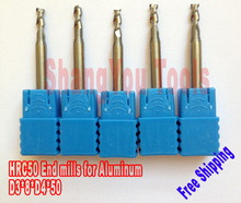8pcs 3mm hrc50 D3*8*D4*50  2 Flutes End Mills for Aluminum Spiral Bit Milling Tools Carbide CNC Router bits 2024 - buy cheap