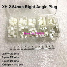 60 Kit in box  XH 2.54mm Pitch 2/3/4 pin Male & Female Right Angle Housing / Pin Header Connector Wire Connectors Adaptor 2024 - buy cheap