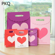 10pcs White/Red/Pink/Purple Gift Bag for Valentine's Day Small Paper Bags with handles Wedding Favors Candy Bags Jewelry Package 2024 - buy cheap