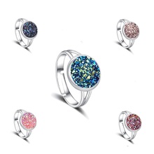 11 Colors Mermaid Scale Resin Drusy Druzy Ring Imitation Crystal Stone  Color Rings Adjustable Brand Jewelry For Women 2024 - buy cheap