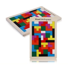 Hot Sale Wood Intelligence Child Learning Classic Toy Wood Puzzles Tetris Toys Educational Baby Grow Tangram 2024 - buy cheap