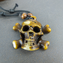 Мужское колье с подвеской в виде черепа, винтажное ожерелье # GZ124 2024 - купить недорого