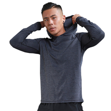 2020 Running T shirt Homme Long Sleeve slim Hooded Rashgard Thin Gym Shirts Men 's Fitness Training T-shirt Sports Clothing 2024 - buy cheap