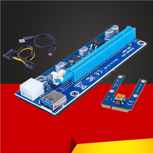 Новинка Мини PCI Express PCI-E Райзер карта PCIe 1x к 16x адаптер с SATA 6pin кабель USB Райзер для майнинга биткоинов BTC машина Майнинг 2024 - купить недорого