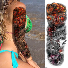 Временная татуировка смерти водонепроницаемый временные рукава татуировки оптовая торговля татуировки большие татуировки на руку для женщин мужской боди-арт Мода 2019 2024 - купить недорого