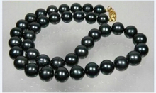 Жемчужное ожерелье 10-11 мм, таитянское, черное, Южное море, ААА +, 17 дюймов, желтая застежка, красивые женские свадебные украшения! 2024 - купить недорого