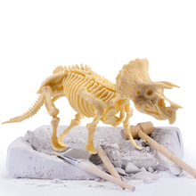 Equipo de excavación de dinosaurios para niños, modelo de juguete educativo de simulación arqueología, excavación de fossios, Triceratops 2024 - compra barato
