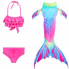 Swimming Mermaid tails with Flipper Fin mermaid swimmable tails Monofin for Kids Girls Summer Beach Wear Swimsuit No Monofin 2024 - buy cheap