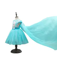 Платье Анны, Эльзы, детский праздничный костюм принцессы, косплей, Снежная королева, фэнтезийные платья для маленьких девочек + накидка, 2020 2024 - купить недорого