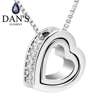 DAN'S Real Austrian Crystals  Heart in heart fashion crystal pendant necklace jewelry for women New Sales Hot 90626 2024 - buy cheap