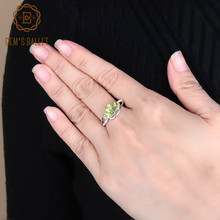 Gem's Ballet New 1.71Ct Natural Green Peridot Clover Engagement Rings For Women 925 Sterling Silver Ring Water Drop Fine Jewelry 2024 - купить недорого