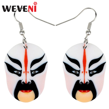 WEVENI Acrylic Fashion Chinese Beijing Opera Mask Earrings Drop Dangle Ancient Character Jewelry For Women Girls Gift Charms New 2024 - buy cheap