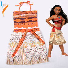 Новый фильм Принцесса Моана парик костюм для детей Мауи принцесса косплей костюм детские рождественские костюмы вечерние платья для взрослых 2024 - купить недорого
