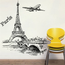 creative sketch tower bridge wall stickers living room home decor accessories scenery wall decals pvc mural art diy posters 2024 - buy cheap