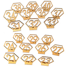 20pcs Hexagon 21-20 or 21-41 Wooden Table Numbers with Holder Base for Wedding Table Decoration Birthday Party Decor Supplies 2024 - buy cheap