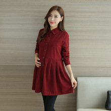 Autumn and Winter Corduroy T Shirt Nursing Dress for Mom Outfit Maternity Clothes for Pregnant Women Breastfeeding T Dress 2024 - buy cheap