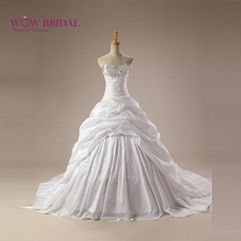 Vestido de casamento 2021 sem alças com lantejoulas bordadas brilhantes ornamentos brilhantes de cetim vestido de baile longo com pregas 2024 - compre barato