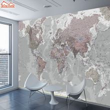 ShineHome-Mural de papel pintado con foto 3d personalizado para decoración del hogar, papel tapiz para pared de salón, mapa del mundo, pintura, Fondo de sofá y TV 2024 - compra barato