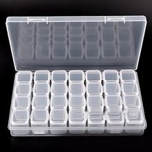 Caja de medicina transparente, compartimiento de rejilla de 28 compartimentos, embalaje de joyería, caja de plástico extraíble, almacenamiento de herramientas para Nail Art 2024 - compra barato