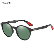 RALIZHE 2019 Fashion Round Retro Polarized Sunglasses Vintage Polished Black Green Sun Glasses For Driving Mens Women UV400 TR90 2024 - buy cheap