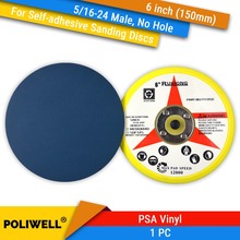 6 Polegada (150mm) 5/16-24 Masculino Vinil PSA Back-up Almofadas de Lixamento para Auto-adesivo Lixa Abrasiva para Polimento Ferramenta acessórios 2024 - compre barato