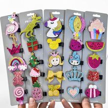 5 Pcs Fashion Lovely Hairpins Kids Girls Hair Clips Barrettes Accessories Bows for Children Sequin Hairclip Headwear Headdress 2024 - buy cheap