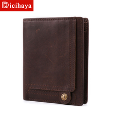 Dicihaya-carteira masculina de couro legítimo de luxo, vintage, curta, fina, com clipe para dinheiro, cartão de crédito, 2019 2024 - compre barato