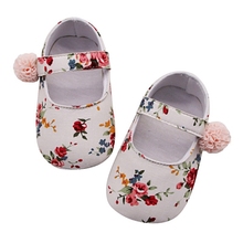 Floral Newborn Baby Prewalker Soft Soled Anti-slip Shoes Footwear Classic Princess Girl Crib Mary Jane Flower Shoes 2024 - buy cheap