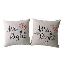 (2pieces/1set)Mr and mrs always right wonderful decorative cushion wedding valentines gift home decor sofa throw pillow no inner 2024 - buy cheap