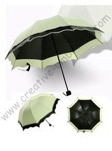 4pcs/lot colour option super light folding mini umbrella 5 times black coating Anti-UV two layers rice yellow lace parasol 2024 - buy cheap