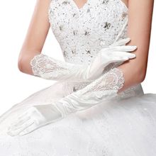 Bride Full Finger Long White Gloves Fashion Wedding Dress Accessories Lace Glove Party Cosplay Props 2024 - buy cheap