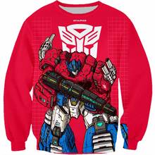 PLstar Cosmos 3D Sweatshirt Kids o neck long sleeve hoodie Optimus Transformation Robot Print Child 3D hoodies boys casual shirt 2024 - buy cheap