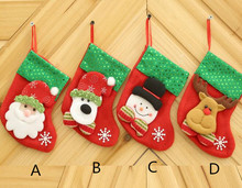 200 Pcs Mini Christmas Stockings Socks Santa Claus Candy Gift Bag Xmas Tree Decor Festival Party Ornament 2024 - buy cheap