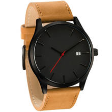 2018 модные повседневные мужские часы Лидирующий бренд роскошные кожаные бизнес Кварцевые часы мужские наручные часы Relogio Masculino 2024 - купить недорого