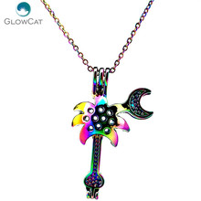 C450 COLORS Flower Guitar Beads Cage Pendant Stainless Chain Necklace Aroma Essential Oil Diffuser Locket Necklace 2024 - buy cheap