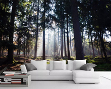 Beibehang Customized wallpaper, tree-lined forest, American modern landscape, TV background wall, decorative mural 3d wallpaper 2024 - buy cheap