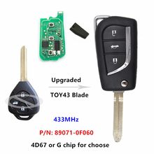 Keyecu Upgraded Remote Car Key 3 Buttons 433MHz for Toyota Avensis Europe,for Yaris UK P/N: 89071-0F060 2024 - buy cheap