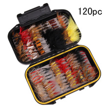 120pcs/Box Fly Larvae Fishing Lures Crank Baits Hooks Bait Fish Tackles Set With Box 2024 - buy cheap