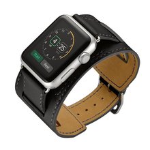 Cuff bracelet for Apple watch band 44mm 40mm iwatch band 42mm 38mm Genuine Leather watchband apple watch series 3 4 5 se 6 strap 2024 - buy cheap