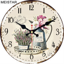 MEISTAR 9 Patterns Vintage Flower Design Round Clock Silent Home Decor Study Cafe Office Watches Large Art Wall Clocks  6 inch 2024 - buy cheap