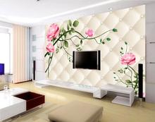 Custom large mural,3d European rose papel de parede,hotel restaurant hotel living room sofa TV wall bedroom roses wallpaper 2024 - buy cheap
