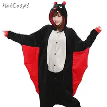 Bat Kigurumi Cosplay Pajamas Costume Women Adult Animals Onesie Female Black Red Sleepwear With Wing Cartoon Party Costume Girls 2024 - buy cheap