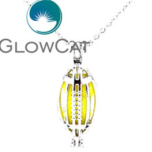 Ch-LL176 Bright Silver American Football Beads Cage Pendant Aromatherapy Essential Oil Diffuser Pearl Cage Locket Necklace 2024 - buy cheap