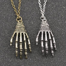 Skull Hand Necklace Skeleton Bone Claw Gothic Punk Vintage Antique Bronze Silver Color Fashion Pendant Medical Jewelry Wholesale 2024 - buy cheap