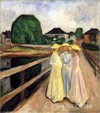 Canvas paintings Girls on the pier Edvard Munch artwork Hand painted High quality 2024 - buy cheap