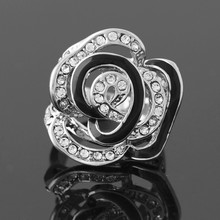 Горячий белый цвет золота Роза кольцо с эмалью аустра кристаллы Декор Круглый Модные украшения J00887 2024 - купить недорого