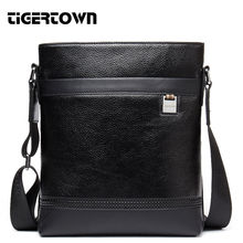 TIGERTOWN Men's Top Genuine Real Leather Cow Handbag Cowhide Messenger Shoulder Bag Briefcase Soft Purse 2024 - buy cheap