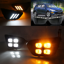 Conjunto de pisca-pisca para carro, 1 par de led com sinal de curva, para rússia, kia rio x-line 2018, 2019, luzes diurnas drl 2024 - compre barato