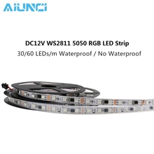 WS2811 tira de Led 5 m 30/60 leds/m ws2811 IC/metro DC12V PCB Blanco/Negro, tira de Led 2811 direccionable individualmente 2024 - compra barato